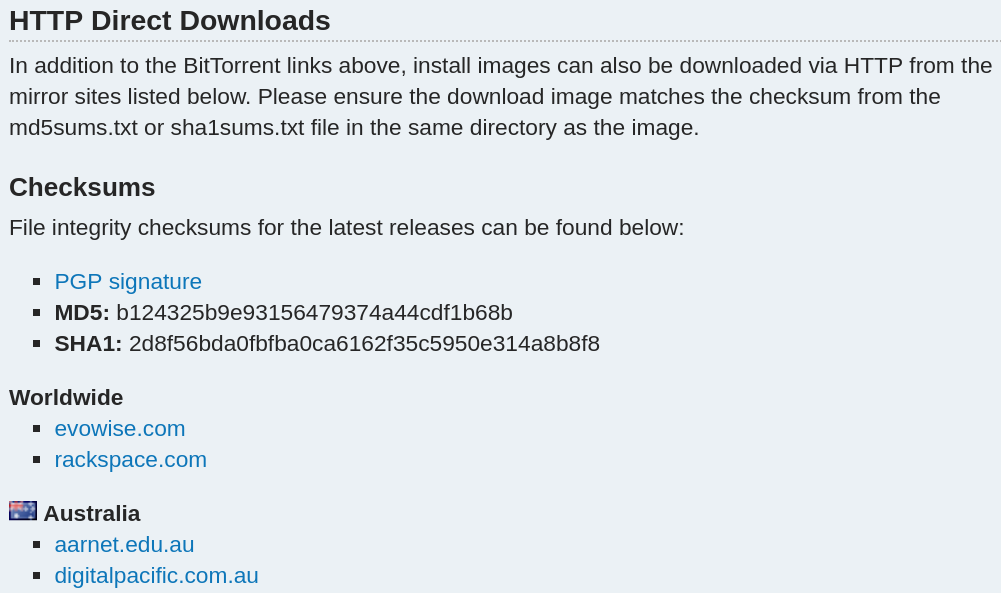 Arch Linux download image